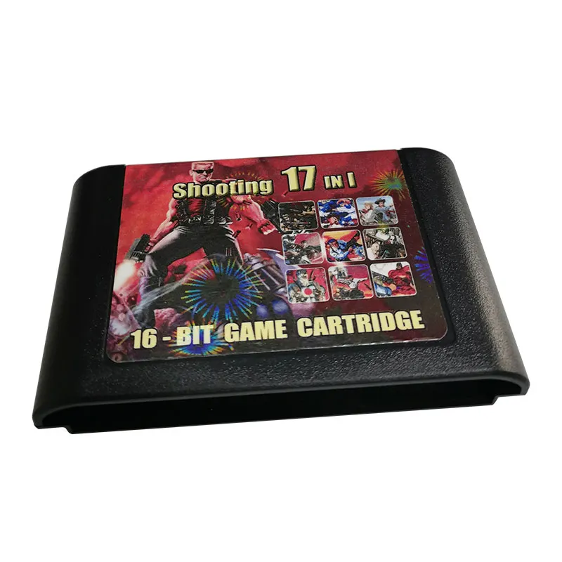 16 Bit Game Cartridge -  Shooting 17IN1 Classic Collection Genesis/MEGA DRIVE Remix Mulit Cart - Region Free