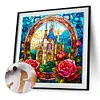 Rose Castle Glass Painting-Paint by Numbers Acrylic Painting 40*40CM