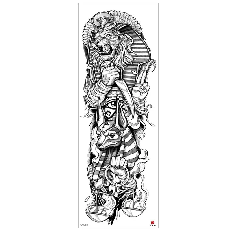 temporary tattoos for men robot full arm sleeve tattoo mechanical lion tiger waterproof tatto fake tatoo stickers body tatoo art