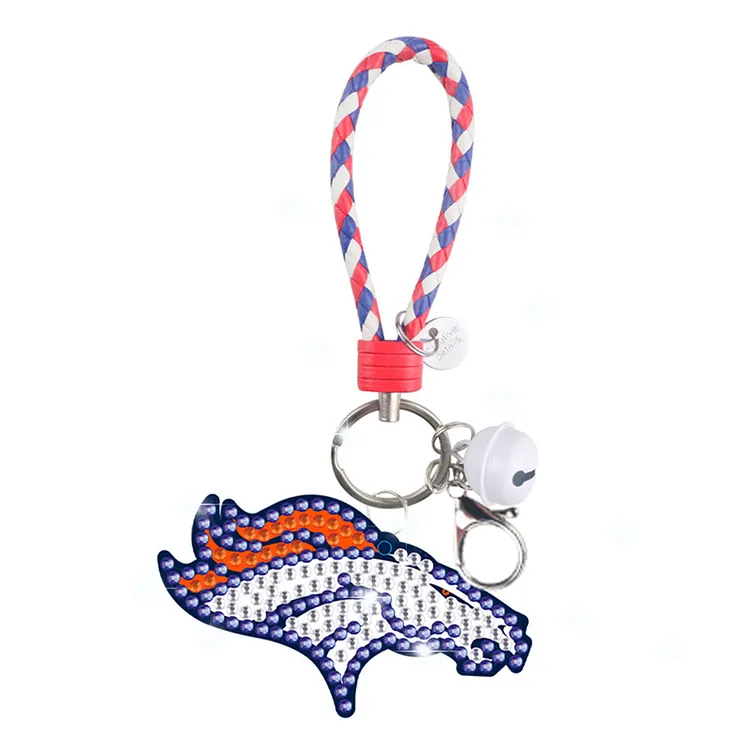 【Key-chain】DIY Diamond Painting Keychains Kit Denver Broncos Football Team Emblem gbfke
