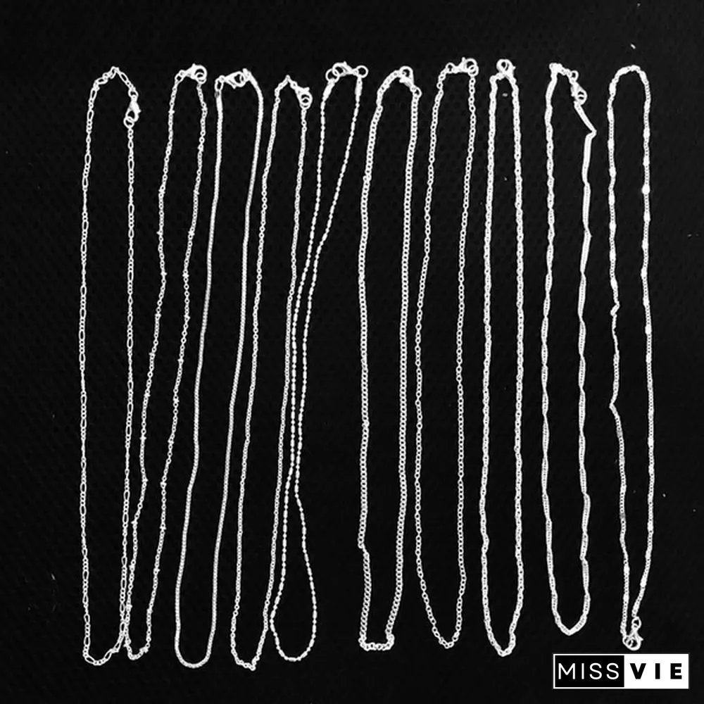 5/10/20pcs Mix 10 Styles Random 18 Genuine 925 Silver Link Necklace Set Chains+Lobster Clasps 925 PlatingTag