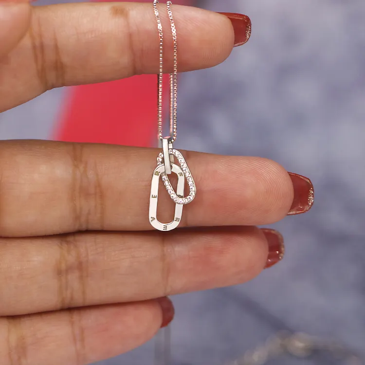 For Friend - S925 Thank You for being My Unbiological Sister Circle Linked Necklace