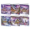 6Pcs Diamond Painting Christmas House Greeting Cards Christmas Cards