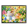 Teacup Rabbit Flowers-9CT Stamped Cross Stitch 80*60cm(Big Size)