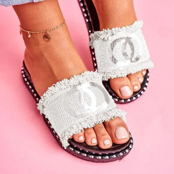 Cute Metal Tassels Slippers