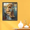 (Stamped/Counted) Dog Sitting Toilet-11CT Cross Stitch 40*50cm