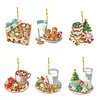 (US Local)6pcs Xmas Food  DIY Diamond Painting Art Pendant Wall Door Decoration