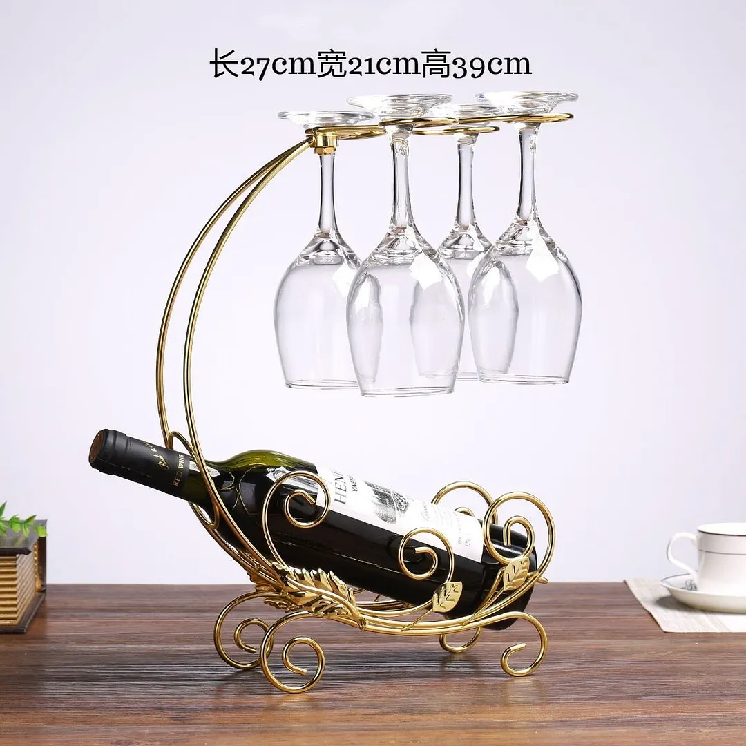 Athvotar Style Wine Cabinet Red Wine Rack Furnishings European Wine Shelf Bar KTV Iron Red Wine Display Rack