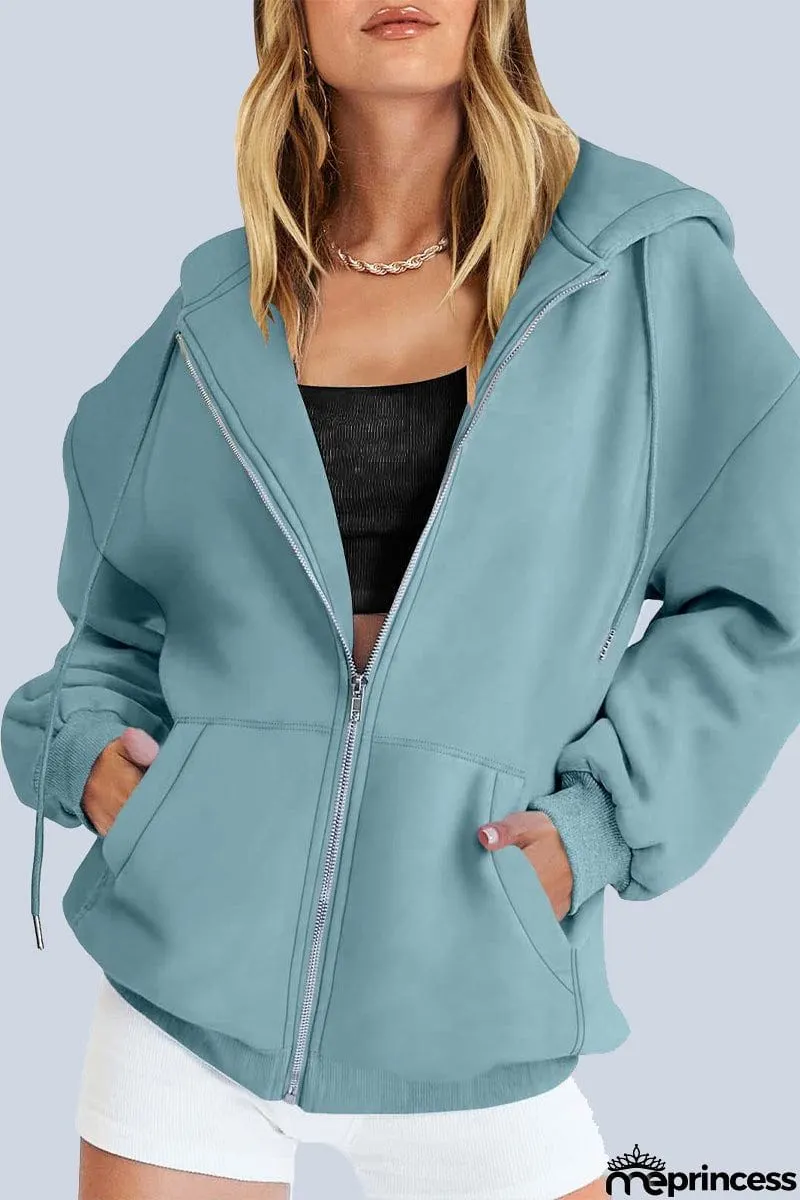 Casual Sportswear Solid Pocket Hooded Collar Outerwear