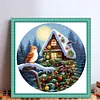 >SALE<Full Embroidery Eco-cotton Thread 11CT Printed Xmas Cottage Cross Stitch 40x40cm