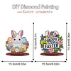 2pcs/set DIY Special Shape Diamond Painting Easter Bunny Egg Wooden Desk Ornament Craft Decor Kit