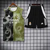 2025/2026 Real Madrid Pre-Match Training Black Green Vest+Shorts Football1:1 Thai Quality