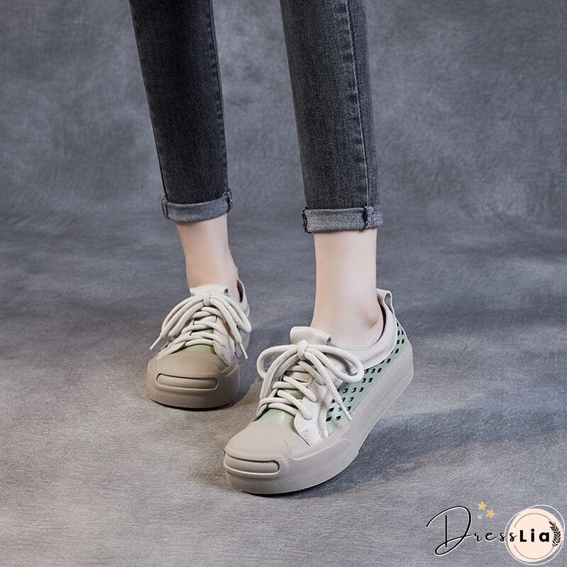 Summer Retro Hollow Leather Casual Shoes
