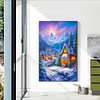 >SALE<5D DIY Full Round Drill Diamond Painting Christmas Night Home Decor 40x60cm