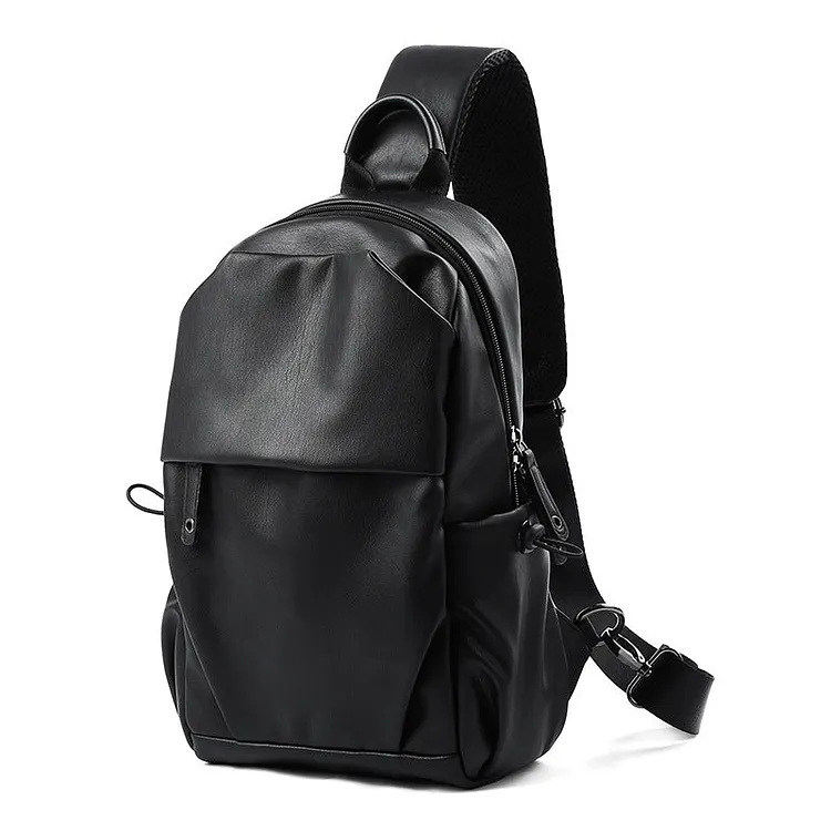 Sling Bags for Men Simple Casual Men's Leather Chest Bag
