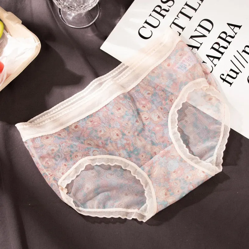 Sexy Lace Panties Women's Underwear Plus Size Fashion Comfort Briefs Middle Waist Seamless Underpants Female Sexy Lingerie