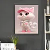 【Limited Stock Sale】Pink Cat With Hat-Paint by Numbers Acrylic Painting 40*50CM