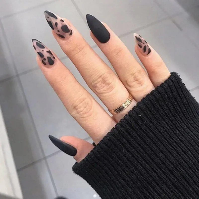 24pcs/set Press on Nail Tips Acrylic 10 Sizes Flower Design Fake Nails Art Full Cover French False Nail Art Tips Artifical Nails-Nail Inspo