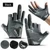 Fishing Gloves for Men 3 Fingers Cut Gloves Angling Cycling Sports Gloves(Black)