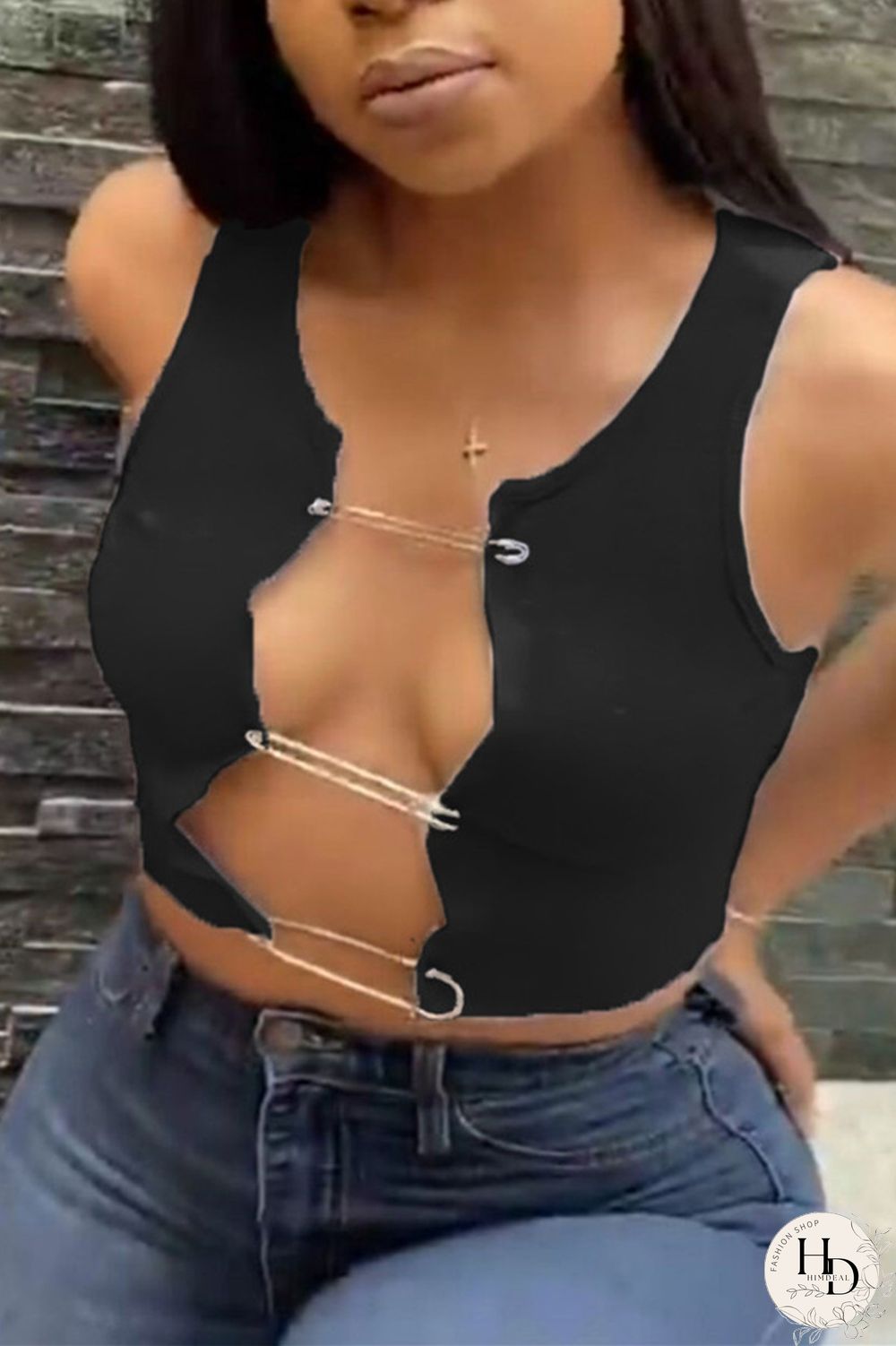 Red Fashion Sexy Spaghetti Strap Sleeveless Spaghetti Strap Short Solid Tops