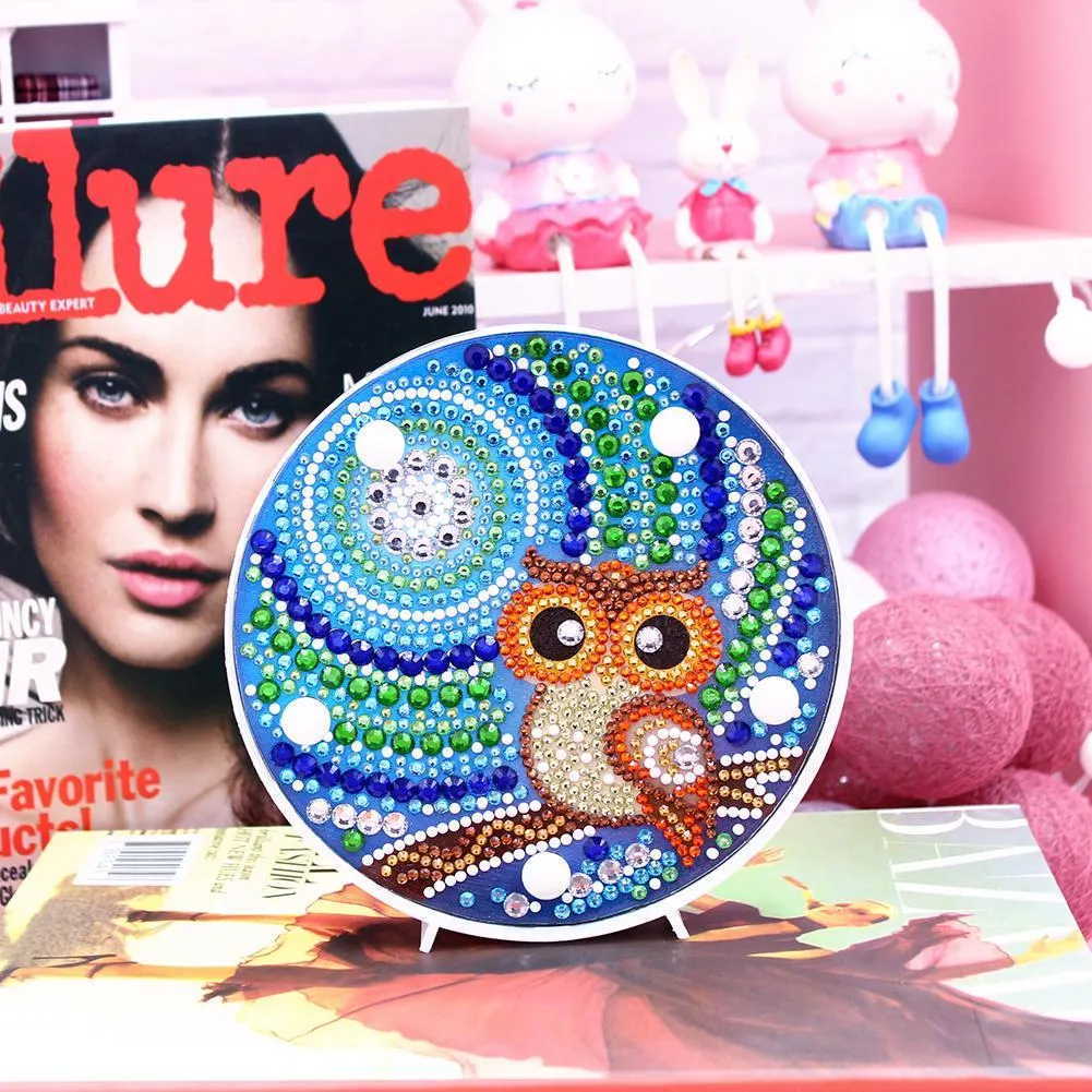 DIY Full Drill Diamond Painting Lamp Butterfly Animal LED Light Home Decor
