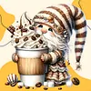 Coffee Gnome-11CT Stamped Cross Stitch 40*40cm/15.75*15.75in