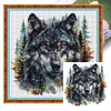 Forest Wolf - 11CT Stamped Cross Stitch - 50*50cm - Animal