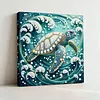 (25x25cm)DIY Turtle Framed Handmade Pearl Painting Art Craft Kit Living Home Decor