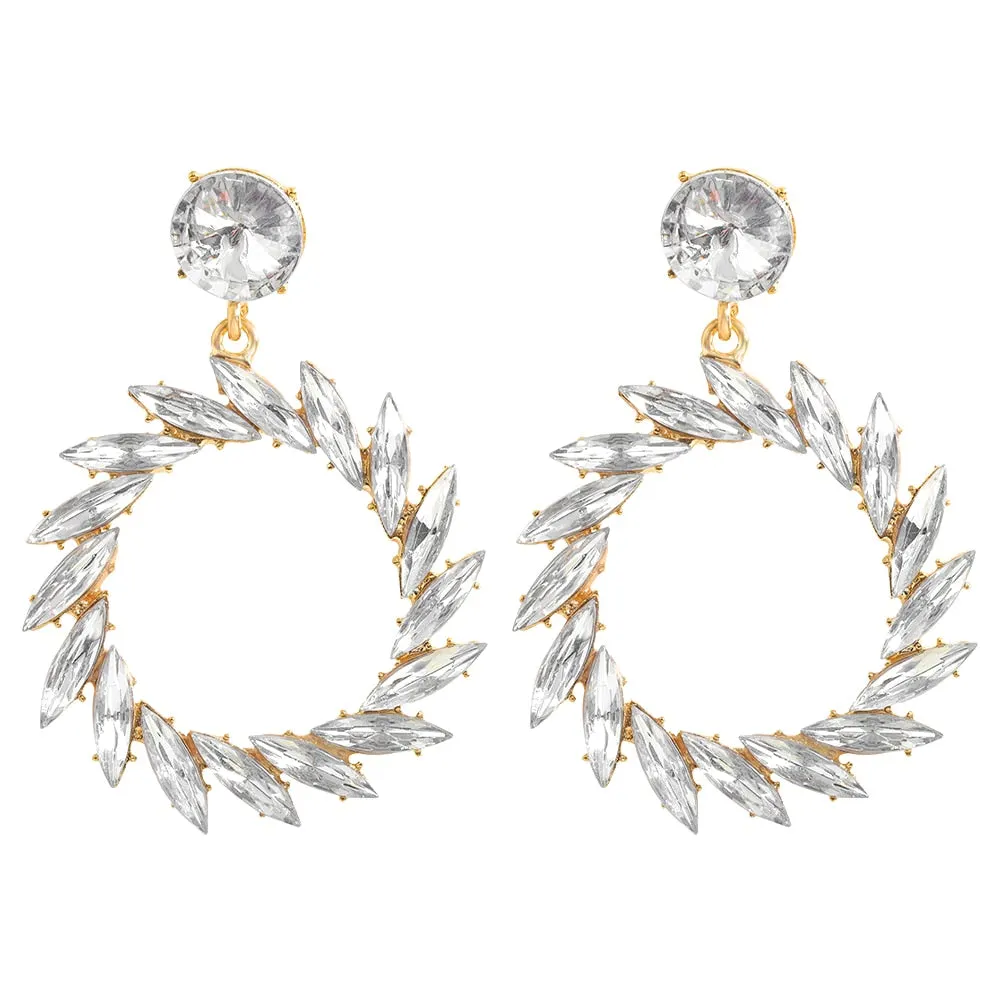 Dvacaman New Shiny Rhinestone Earrings Tassel Drop Earrings For Women Luxury Jewelry Long Dangle Earrings 2022 Party Accessories