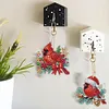 (US Local)12pcs Christmas Cardinal Diamond Painting Keychains Kit DIY Diamond Art Charms