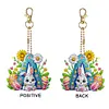 (US Local)PET Double Sided Special Shaped Easter Alphabet DIY Diamond Painting Keychain
