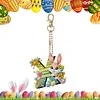 (US Local)PET Double Sided Special Shaped Easter Alphabet DIY Diamond Painting Keychain