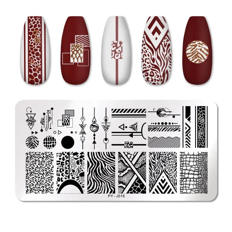 PICT YOU Nail Stamping Plates Flower Plant Pattern Nail Art Plate Stencil Stainless Steel Line Pictures Theme Image Plates Mold-Nail Inspo