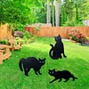 3Pcs Black Cat Garden Scarer Outdoor Cat Decorative Stakes for Home Garden Decor