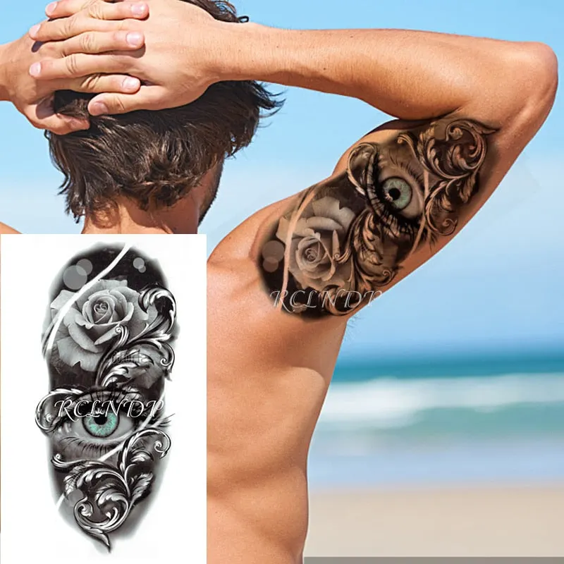 Waterproof Temporary Tattoo Sticker Arabic Letter Heart Love Pattern Personality Fake Tatoo Flash Tatto for Girl Women Men