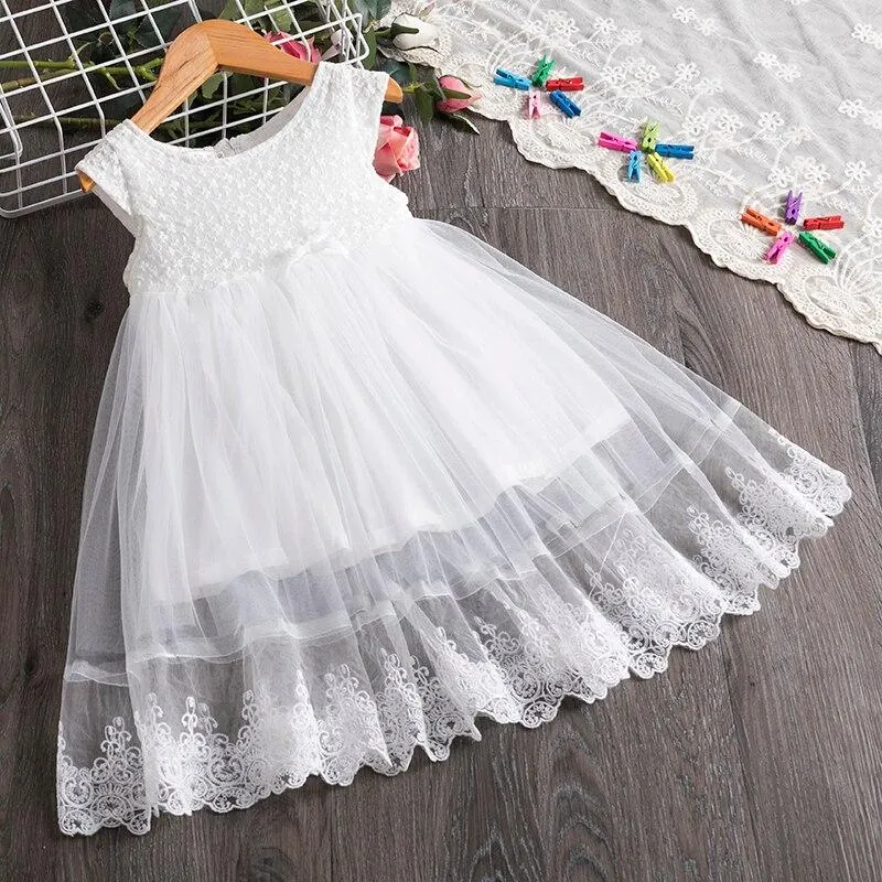 Floral Girls Clothing Children Baby Dresses for Girl Wedding Party Dress Princess Ceremony Prom Communion Gown Vestido Infantil