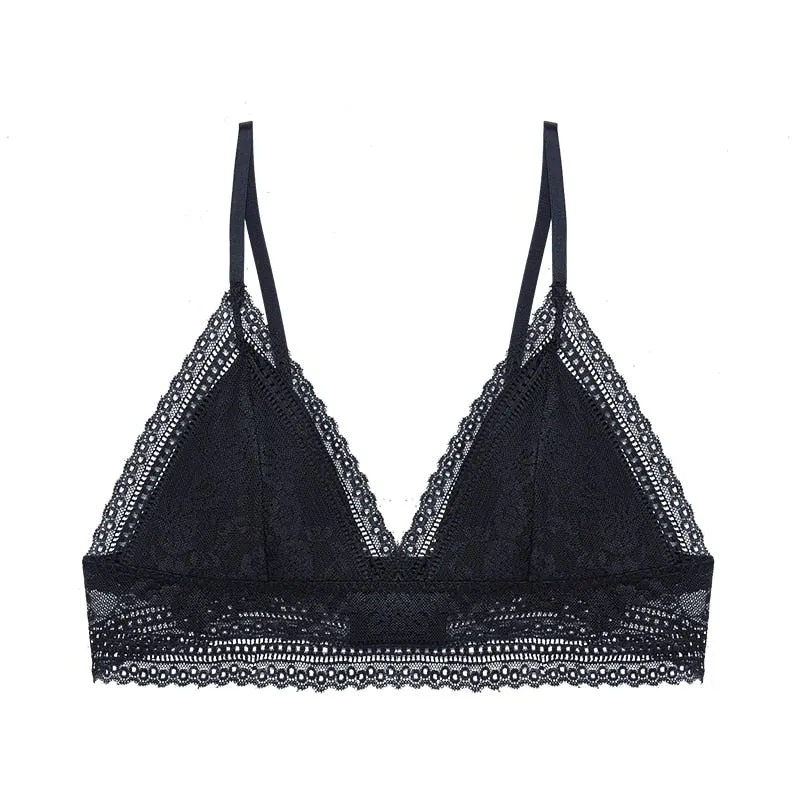 Sexy Bra Woman Lace Bralette Push Up Bras Deep V Wireless Underwear Female Seamless Brassiere Triangle Cup Lingerie Bralet Top