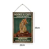 Chat garage club caf&eacute; - Enseignes en bois(20*30cm)