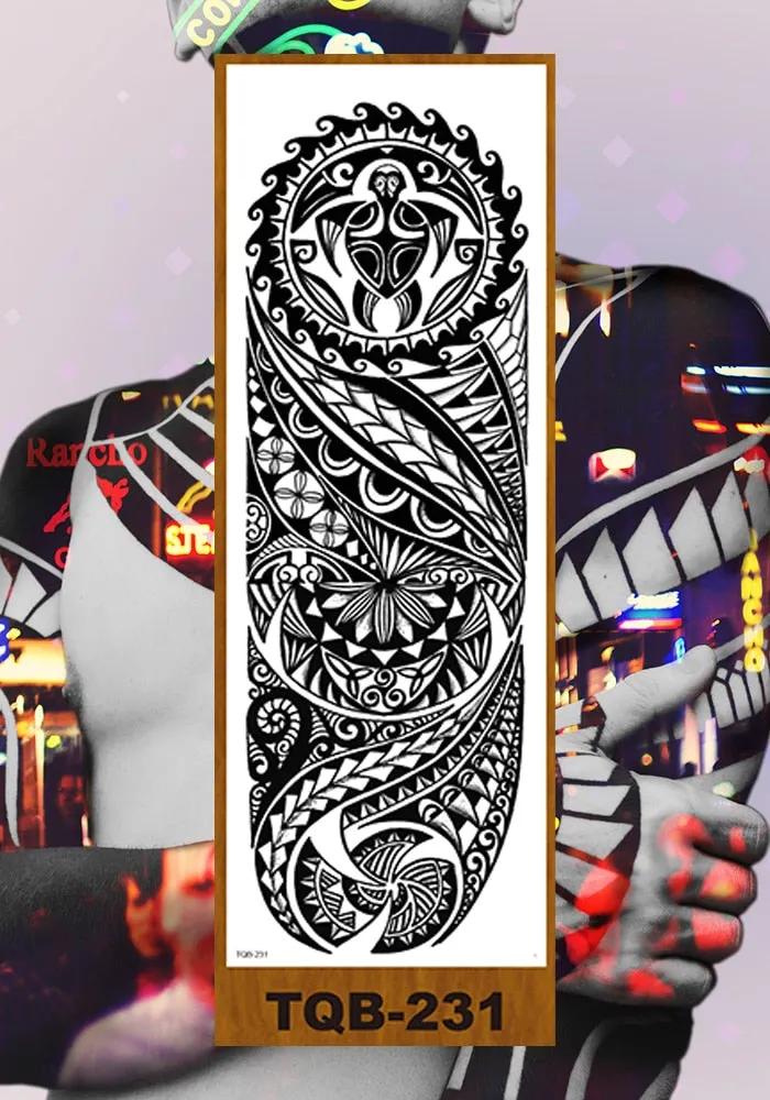 Full Flower Arm Temporary Sexy Tattoo Sticker Men Women Adult Girl Body Art Fake Tatoo Characters Love Confession Totem Lily DIY