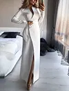 Lace-Up Split-Side Long Sleeves Maxi Dress