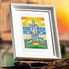 6pcs Scenery DIY Mini Round Diamond Painting Set 14x19cm