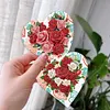 6pcs/set  DIY Special Shape Diamond Painting Greeting Card Kit (Heart Rose)