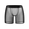 Men's Sheer Ice Silk Boxer Briefs Sexy Super Thin Seamless Trunk Underwear Bulge Pouch Panties