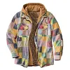 Men's Classic Flannel Retro Plaid Shirt Hooded Jacket Coat