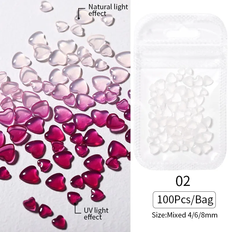 48pcs Mixed Size Aurora Little Bear Nail Art Accessories Resin Kawaii Bear Stereo FlatBack 3D Fashion Fingernail DIY Decoration-Nail Inspo