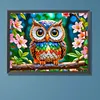 Hibou-Peinture diamant en forme sp&eacute;ciale-40*30cm