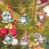 (US Local)6pcs Xmas Gnome  DIY Diamond Painting Art Pendant Wall Door Decoration
