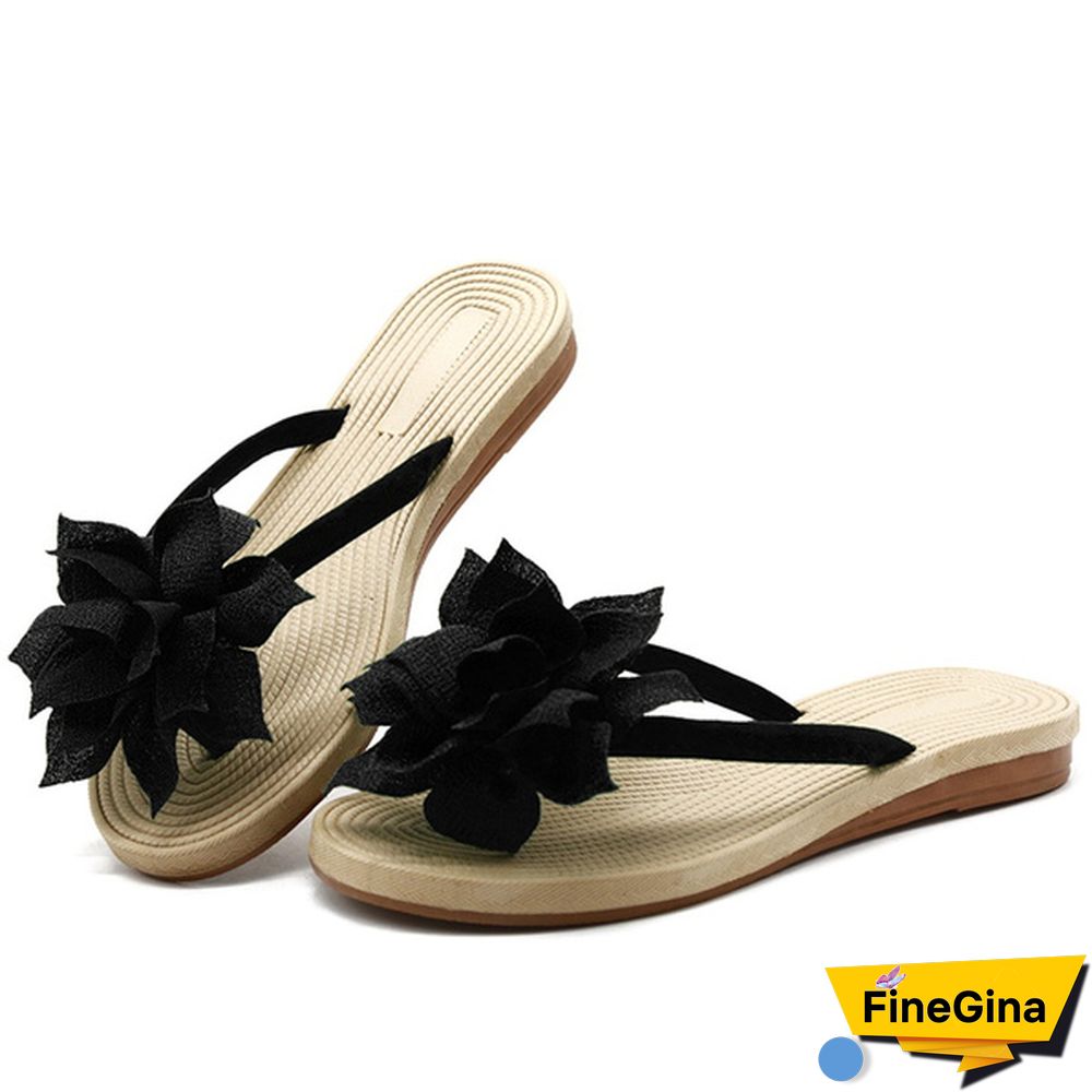 Summer Student Sandals And Slippers Flowers Flat Bottom Casual Fashion Flip Flops