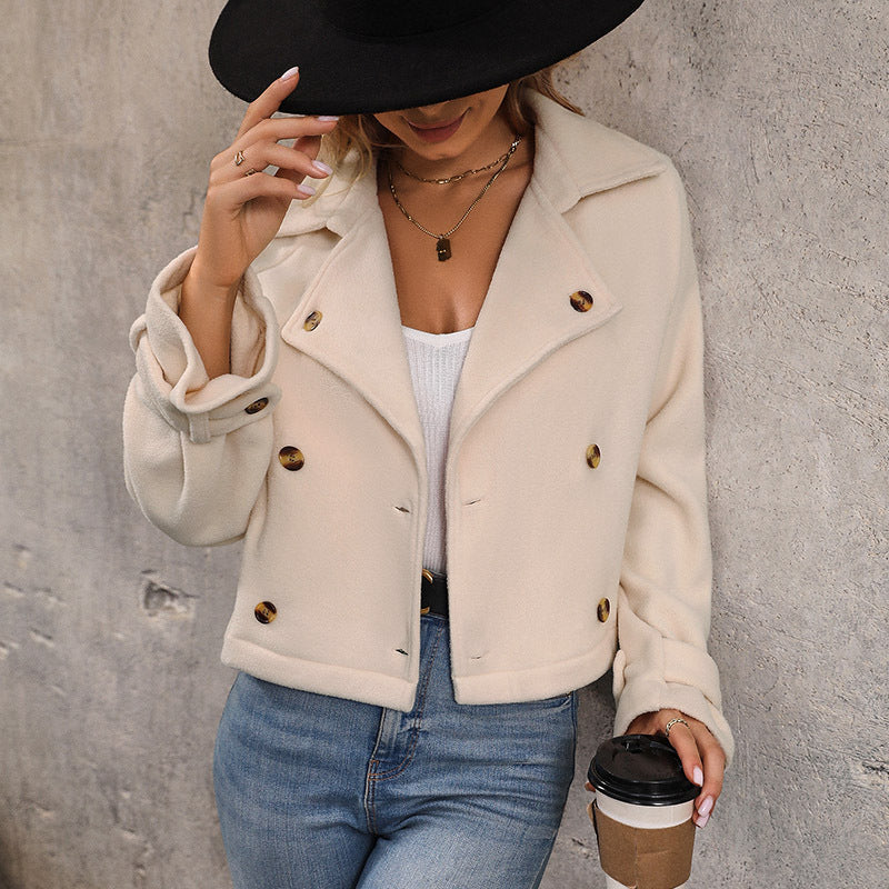 Women&rsquo;s Solid Color Autumn Short Jacket &ndash; Stylish Outerwear for Fall