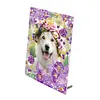 Special Shape Purple Flowers Table Top Diamond Painting Frame Kits for Beginners